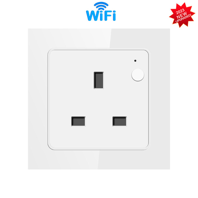 Tuya Wifi Akıllı 16 Amp Priz İngiltere Uzaktan/Sesle Kontrol Cam Panel Akıllı Elektrik Prizi