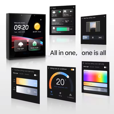 Glomarket Akıllı Ev Kontrol Paneli Dokunmatik Ekran 4 Inç Çok fonksiyonel WiFi Ev Arkaplan Müzik Sistemi Tuya Zigbee Gateway