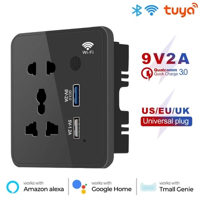 Akıllı Güç Ev Tuya 13A Outlet Wifi USB Çim Panelli Evrensel Duvar Fişi