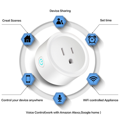 Tuya Wifi Elektrik Akıllı Priz ABD Standart 16A Kablosuz Uzaktan Kumanda