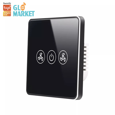 Glomarket Tuya Akıllı Wifi Fan Anahtarı AB Standardı Cam Dokunmatik Duvar Kablosuz Uzaktan Kumanda