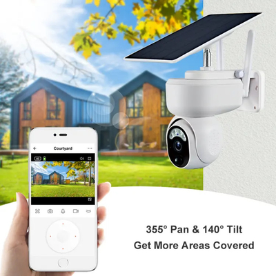Wifi 2MP Akıllı Güneş Kamerası Güvenlik Açık Düşük Güç Su Geçirmez PTZ Kamera