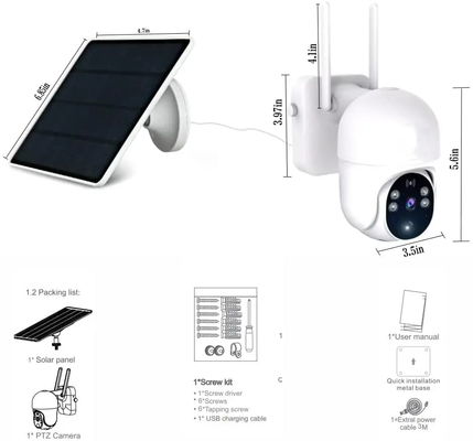 Güneş Enerjisi Tuya Akıllı Kamera 1080P HD İki Yönlü Sesli İnterkom PIR Hareket Algılama Kamerası