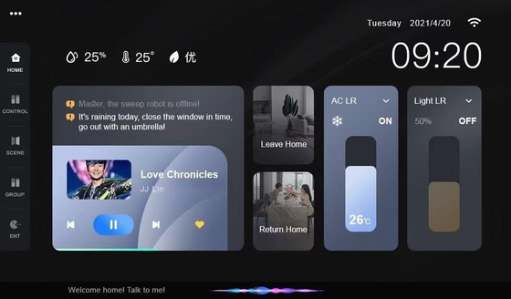 Tuya Wifi Akıllı Kontrol Paneli 7 İnç Çok Fonksiyonlu BLE Müzik Duvarı Akıllı Zigbee Ağ Geçidi