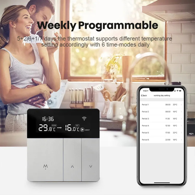 Akıllı Dijital Wifi Kablosuz Termostat Uygulama Kontrolü Kazan Isıtma İçin Akıllı Ev