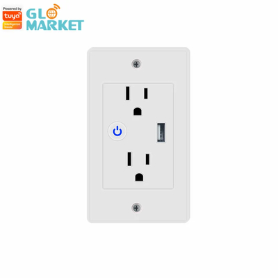Tuya 2.4GHz Wifi Duvar Prizi Elektrik Akıllı Priz, 1 USB Bağlantı Noktalı
