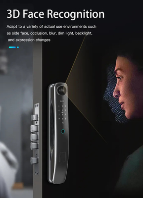 Tuya 3D Yüz Tanıma Akıllı Wifi Kapı Kilidi Kedi Gözü Geniş Açı Kamera Zigbee Kapı Kilidi