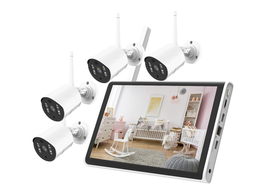 Glomarket Smart Tuya Wifi NVR Kiti 4CH Kamera 1080P 10.1 İnç LCD NVR Kiti