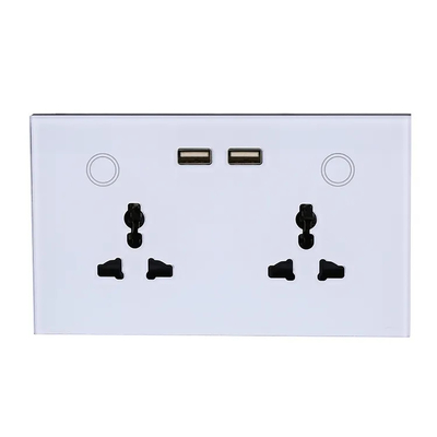 Tuya Akıllı Ev WiFi Anahtarı Duvar Çift Soket Akım İzleme USB Şarj Soketi
