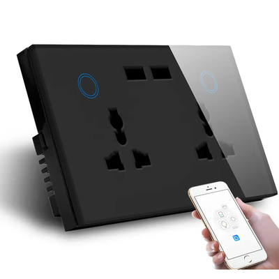 Tuya Akıllı Ev WiFi Anahtarı Duvar Çift Soket Akım İzleme USB Şarj Soketi