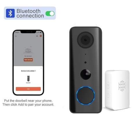 Tuay Akıllı Sesli Kapı Zili Wifi HD 1080p IP65 Su Geçirmez PIR Dahili Pil İki Yönlü