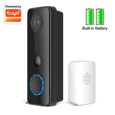 Tuay Akıllı Sesli Kapı Zili Wifi HD 1080p IP65 Su Geçirmez PIR Dahili Pil İki Yönlü
