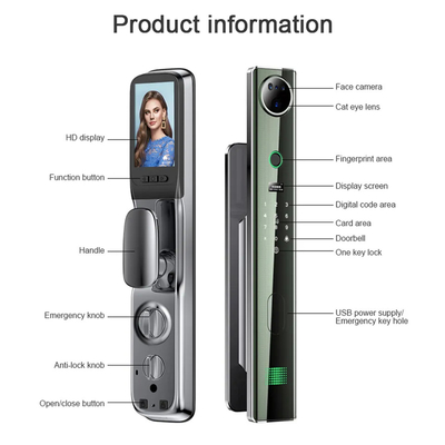 4200mah Büyük Lityum Pil Akıllı Kapı Kilitli Kedinin Gözü İzleme Kamerası