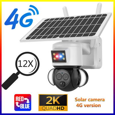 Glomarket 12X ZOOM floodlight Güneş bataryası PTZ 6MP Kamera Akıllı Wifi / 4G Ubox Güvenlik Kamerası