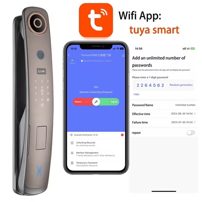 Glomarket 3D Yüz Tanıma Akıllı Kapı Kilitli Kamera Dijital Parmak izi Tam Otomatik Güvenlik Kilitleri