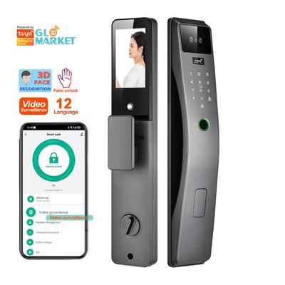 Glomarket 3d Yüz Tanıma Akıllı Kapı Kilit Tuya Gerçek Zamanlı Video Intercom Wifi Akıllı Kapı Kilit Palma Baskı ile