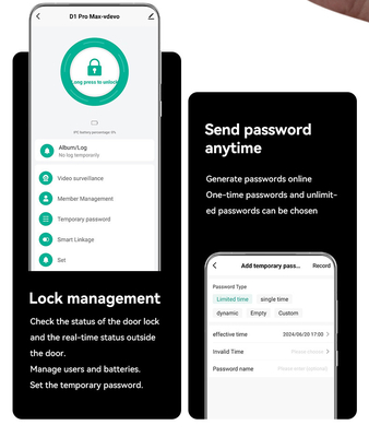 Glomarket Tuya Wifi Akıllı Kilit Alüminyum Ahşap Kapı Yüz Tanıma El izi Biometrik Parmak izi Dijital Akıllı Kilit