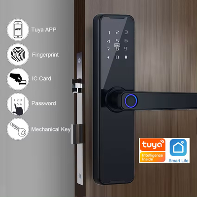 Glomarket Wifi Tuya Akıllı Kapı Kilit Alüminyum Parmak izi Şifre Kart Anahtar Kilit Açma Biyometrik Dijital Akıllı Kilit