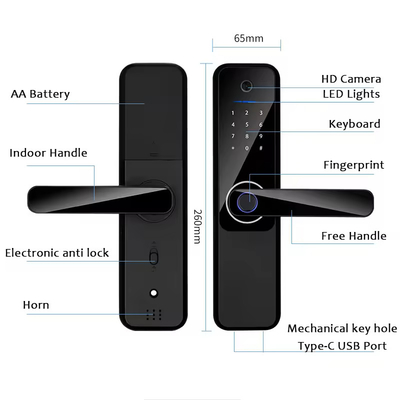 Glomarket Wifi Biometrik Elektronik Tuya Uygulama Uzaktan Akıllı Kilit Akıllı Parmak izi Kapı Kilit Kedinin Gözüyle