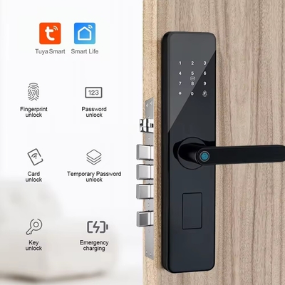 Glomarket Ev Daire Tuya Akıllı WiFi Dijital Kapı Kilit Telefon APP Uzaktan Kumanda Güvenlik Parmak izi Akıllı Kapı Kilit