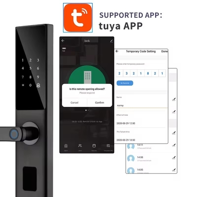 Glomarket Tuya Akıllı WiFi Dijital Kapı Kilit Kodu RFID IC Kart Akıllı Telefon Uygulaması Kilit Açma Biyometrik Parmak izi Akıllı Kilit