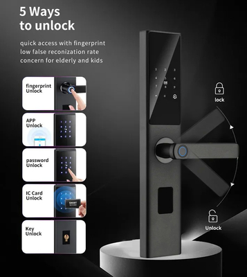 Glomarket Tuya Akıllı WiFi Dijital Kapı Kilit Kodu RFID IC Kart Akıllı Telefon Uygulaması Kilit Açma Biyometrik Parmak izi Akıllı Kilit