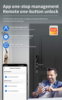 Glomarket Tuya Akıllı WiFi Dijital Kapı Kilit Kodu RFID IC Kart Akıllı Telefon Uygulaması Kilit Açma Biyometrik Parmak izi Akıllı Kilit