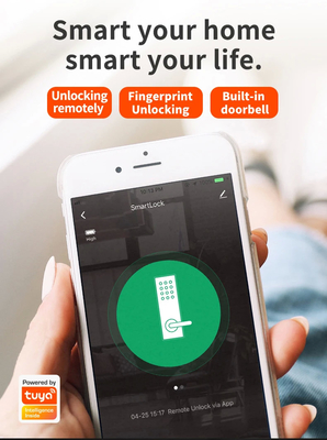 Glomarket Tuya Akıllı WiFi Dijital Kapı Kilit Kodu RFID IC Kart Akıllı Telefon Uygulaması Kilit Açma Biyometrik Parmak izi Akıllı Kilit