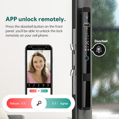 Glomarket Tuya 3d Face Cerradura Akıllı Otomatik Elektrikli Wifi Kamera Parmak izi Dijital Akıllı Kapı Kilit