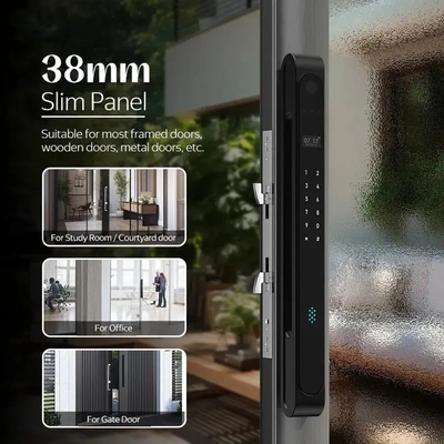 Glomarket Dış Su geçirmez Ip68 Dijital Elektronik Tuya Akıllı Kilitler Parmak izi Alüminyum Çelik Kaydırma Cam Kapı Kilitleri