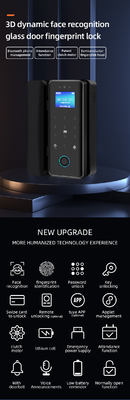 Glomarket Tuya Akıllı 3d Yüz Tanıma Wifi Cam Kapı Kilit Parmak izi Kartı Parola Elektronik Cam Kapı Kilit Ofis için