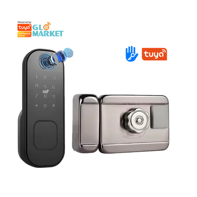 Glomarket Akıllı Ev Su geçirmez Akıllı Elektrikli Kenar Kilit Tuya APP Kontrolüyle Wifi Dış Kapı Kapısı Parmak izi Akıllı Kilit