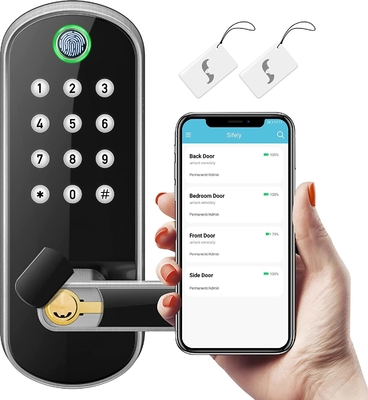 Glomarket Akıllı Ev Güvenliği Dijital Kilit Tuya Wifi Anahtarsız Parmak izi Biometrik Akıllı Kapı Kilit