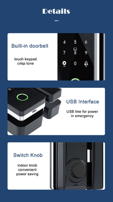 Glomarket Tuya Akıllı Cam Kapı Kilit Biometrik Parmak izi BLE Akıllı Elektronik Kilit Ofis için Cam kapı