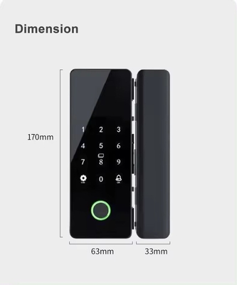 Glomarket Tuya Akıllı Cam Kapı Kilit Biometrik Parmak izi BLE Akıllı Elektronik Kilit Ofis için Cam kapı