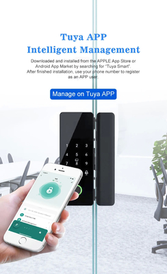 Glomarket Tuya Akıllı Cam Kapı Kilit Biometrik Parmak izi BLE Akıllı Elektronik Kilit Ofis için Cam kapı