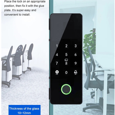 Glomarket Tuya Akıllı Cam Kapı Kilit Biometrik Parmak izi BLE Akıllı Elektronik Kilit Ofis için Cam kapı