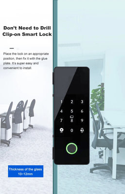 Glomarket Tuya Akıllı Cam Kapı Kilit Biometrik Parmak izi BLE Akıllı Elektronik Kilit Ofis için Cam kapı