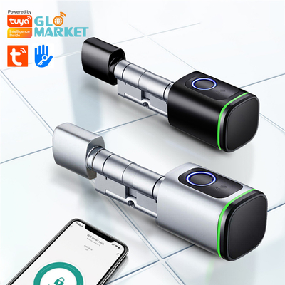Glomarket Ev Akıllı Kapı Kilitli Ttlock Akıllı Parmak izi Kartı Anahtar Kilit Açma Düzenlenebilir Silindir Euro Akıllı Kilitli Tuya Uygulama Kapı Kilitli