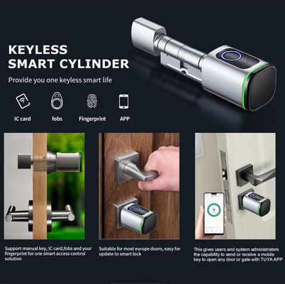 Glomarket Ev Akıllı Kapı Kilitli Ttlock Akıllı Parmak izi Kartı Anahtar Kilit Açma Düzenlenebilir Silindir Euro Akıllı Kilitli Tuya Uygulama Kapı Kilitli