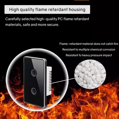 Glomarket Tuya Zigbee/wifi AB Tempered Glass Concave Button Touch Light Switch 1/2/3/4 Gang Wifi Wall Switch Google Alexa ile çalışır