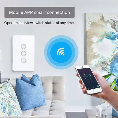 Tuya US Wifi / Zigbee Tempered Glass Concave Button Touch Light Switch 1/2/3/4 Gang Wifi Duvar Değiştiricisi