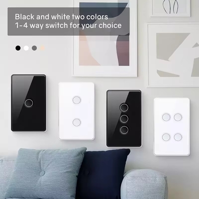 Tuya US Wifi / Zigbee Tempered Glass Concave Button Touch Light Switch 1/2/3/4 Gang Wifi Duvar Değiştiricisi