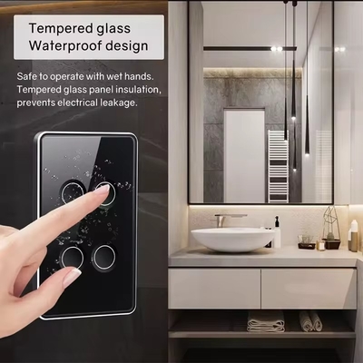Tuya US Wifi / Zigbee Tempered Glass Concave Button Touch Light Switch 1/2/3/4 Gang Wifi Duvar Değiştiricisi