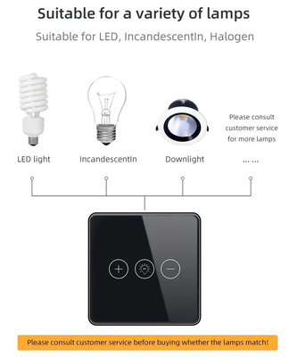 Glomarket Tuya Wifi Akıllı Anahtar Kablosuz Cam Kristal Panel Dokunmatik Duvar Akıllı Anahtar Akıllı Ev Için Dimmer Wi-fi Işık