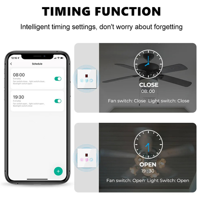 Glomarket Tuya Wifi Fan Light Switch Touch 3 In 1 Switch 5 Hız Düzenleme Tavan Fan Switch For Alexa Google Home