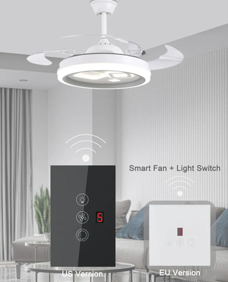 Glomarket Tuya Wifi Fan Light Switch Touch 3 In 1 Switch 5 Hız Düzenleme Tavan Fan Switch For Alexa Google Home