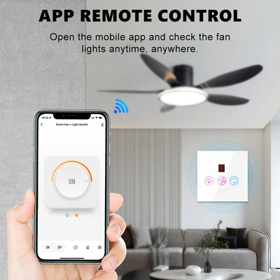 Glomarket Tuya Wifi Fan Light Switch Touch 3 In 1 Switch 5 Hız Düzenleme Tavan Fan Switch For Alexa Google Home
