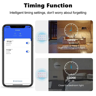 Glomarket Akıllı Ev 8 Gang Duvar Değiştiricisi US Standart Tuya Ses APP Uzaktan Kumanda Kablosuz Duvar Dokunmatik Işık Değiştiricisi