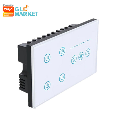 Glomarket Tuya Akıllı Duvar Dokunmatik Değiştiricisi Cam Panel Elektrikli Işık Ve Fan Değiştiricisi Akıllı Yaşam Alexa Ses Kontrolü
